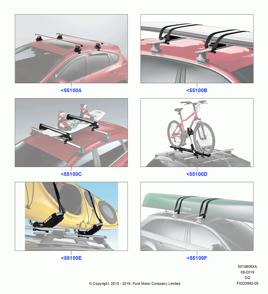 06XA - Accessory Roof Rack Mounting Kits, Thule, Accessory, Paddle Board Carrier, Cross Bar Kit; 19/JAN/2015