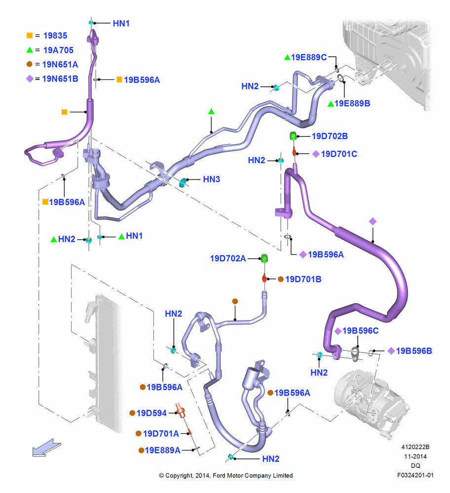 22B - Air Conditioning System, 2.7L DOHC 4V DI GT V6 GAS/FFV; 19/JAN/2015-06/SEP/2018