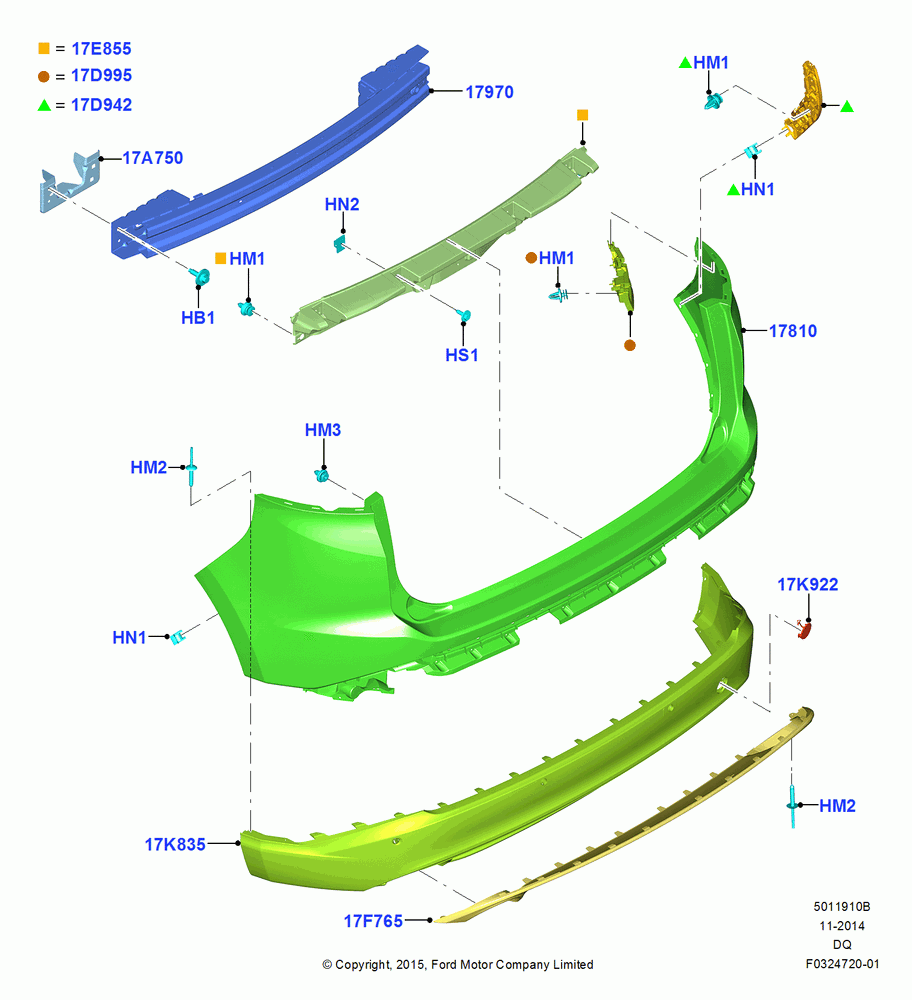 10B - Rear Bumper, Less Trailer Towing, SERIES 40, North American Markets; 19/JAN/2015-06/SEP/2018