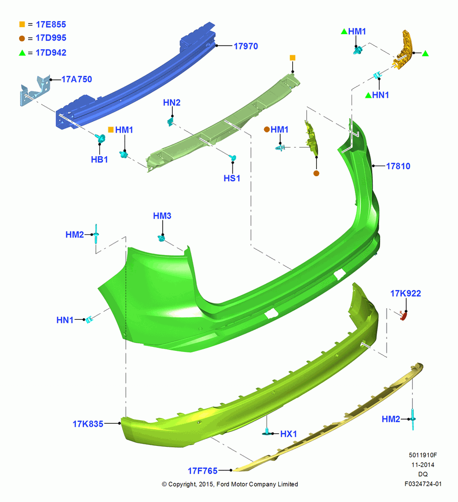 10F - Rear Bumper, SERIES 60, With Class II Trailer Towing, North American Markets; 19/JAN/2015-06/SEP/2018