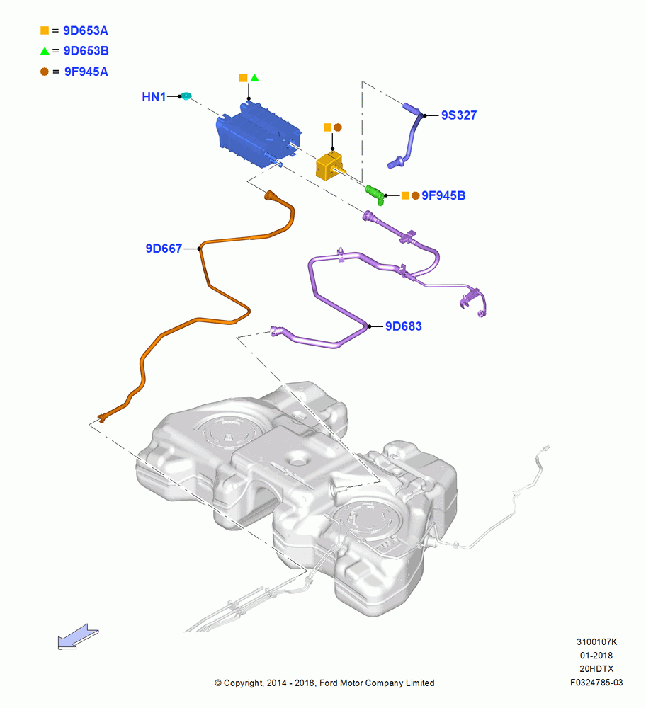 07K - Fuel Vapour System, 2.0L EcoBoost (240PS), Standard Electric Starter Motor; 08/DEC/2014