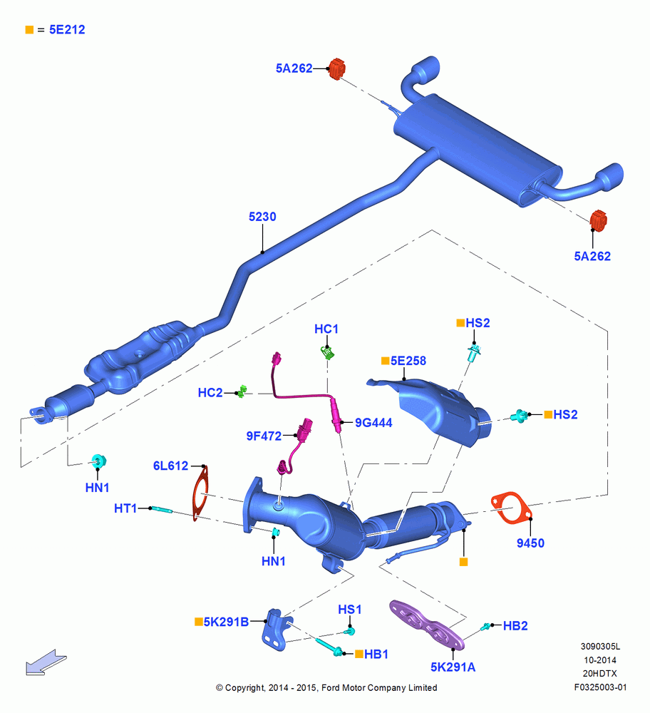 05L - Exhaust System, 2.0L EcoBoost (240PS); 19/JAN/2015