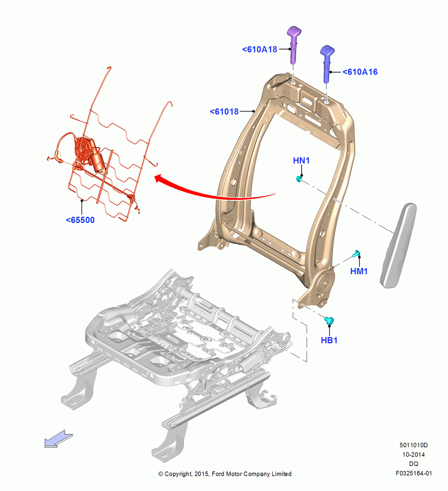 10AD - Front Seat Back, With Driver 8 Way Pwr.Seat Adjuster, Drv Power Seat Adjust With Memory; 19/JAN/2015
