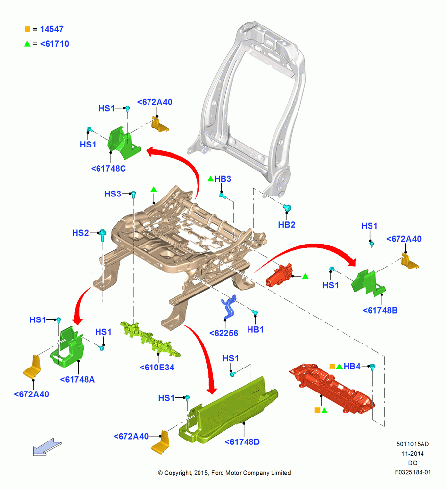 15AD - Front Seat Base, With Driver 8 Way Pwr.Seat Adjuster, Drv Power Seat Adjust With Memory; 19/JAN/2015