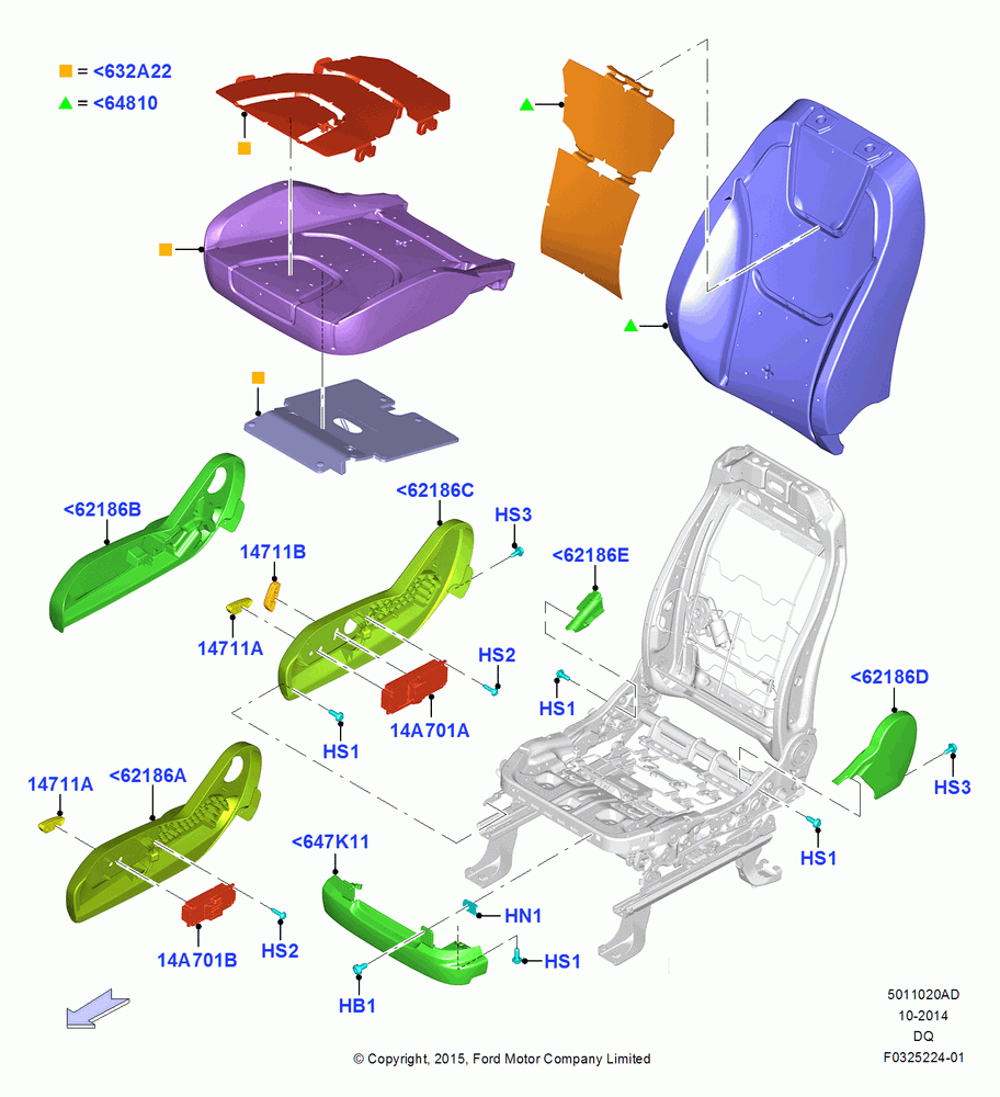 20AD - Front Seat Pads/Valances & Heating, With Heated Pass Seat-Variable Temp, North American Markets; 19/JAN/2015
