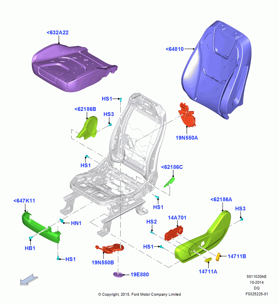 20AE - Front Seat Pads/Valances & Heating, With Drivers Heated And Cooled Seat, North American Markets; 19/JAN/2015