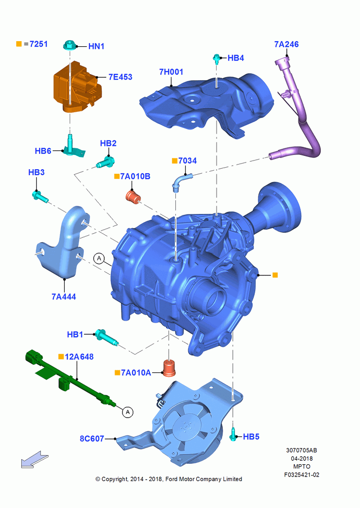 05AB - Transfer Drive Case, 2.0L EcoBoost (240PS), Hot Weather Group; 19/JAN/2015-06/SEP/2018