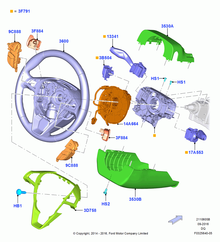 05B - Steering Wheel, NAAO Market Derivative, Active Steering; 15/DEC/2015-06/SEP/2018