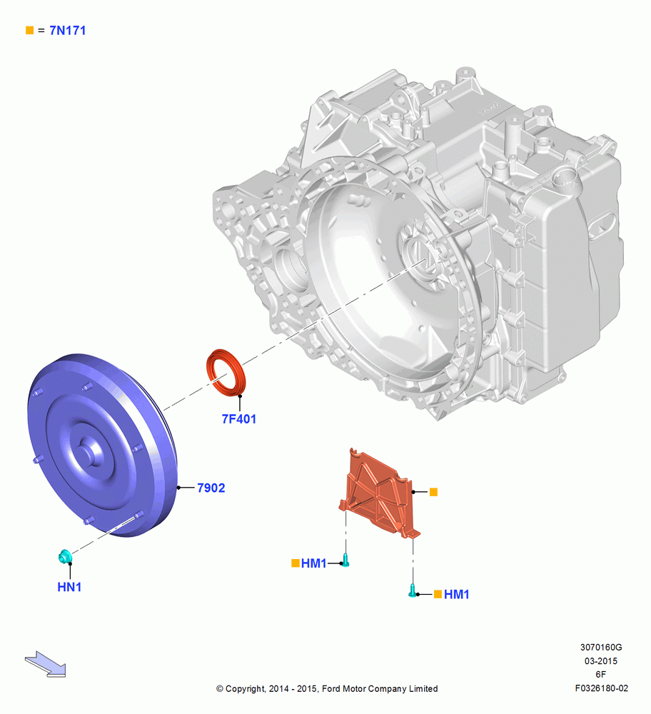 60G - Converter, 6 Speed Auto Transmission 6F55; 19/JAN/2015
