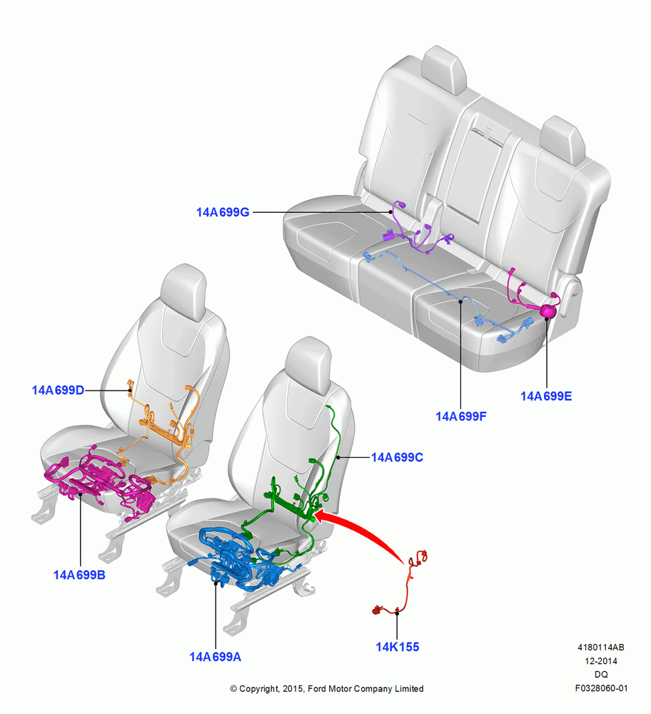 14AB - Wiring - Seats, RHD 4WD (FTD); 15/DEC/2015