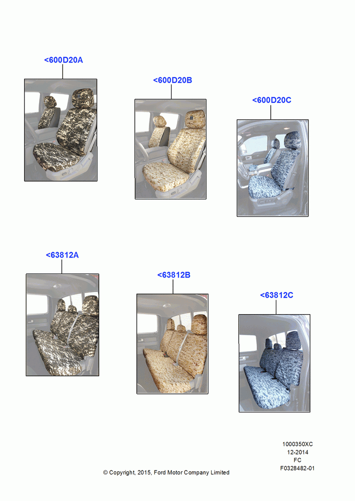 50XC - Accessory Front & Rear Seat Covers, (+) North American Markets, Camouflage Design; 20/OCT/2014
