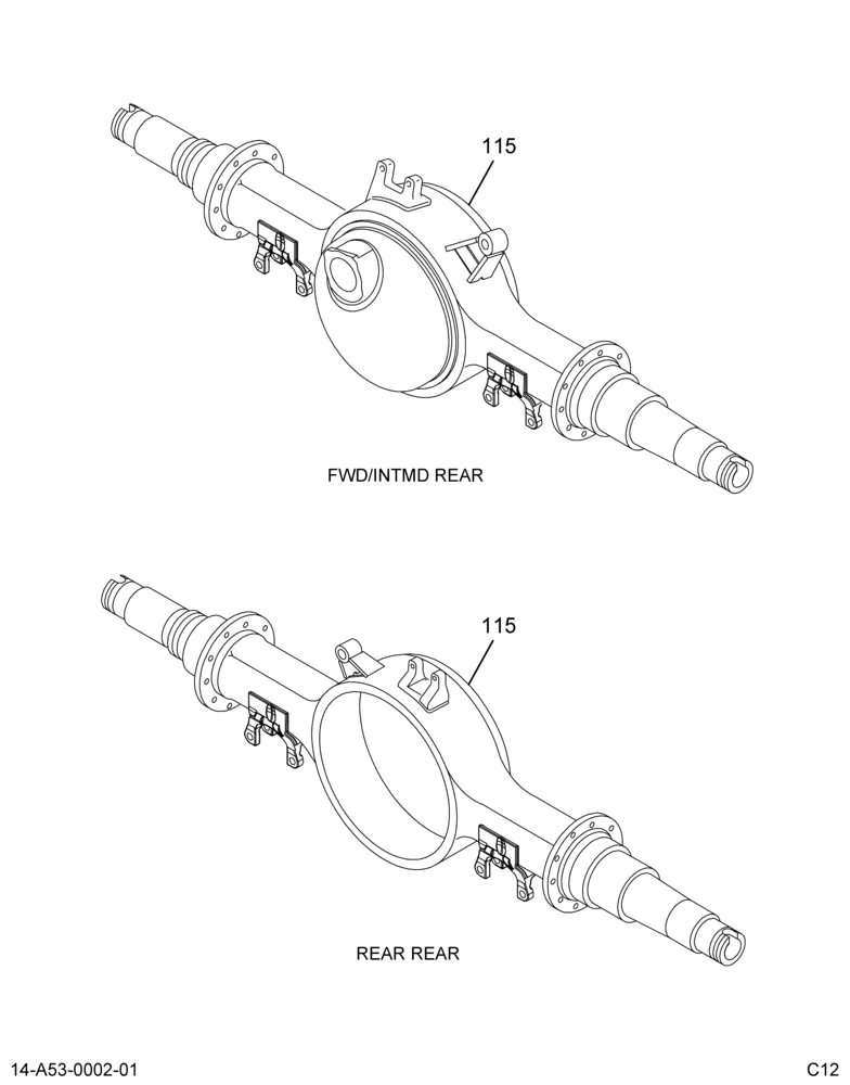 DIFF RATIO; INTMD RR AXLE