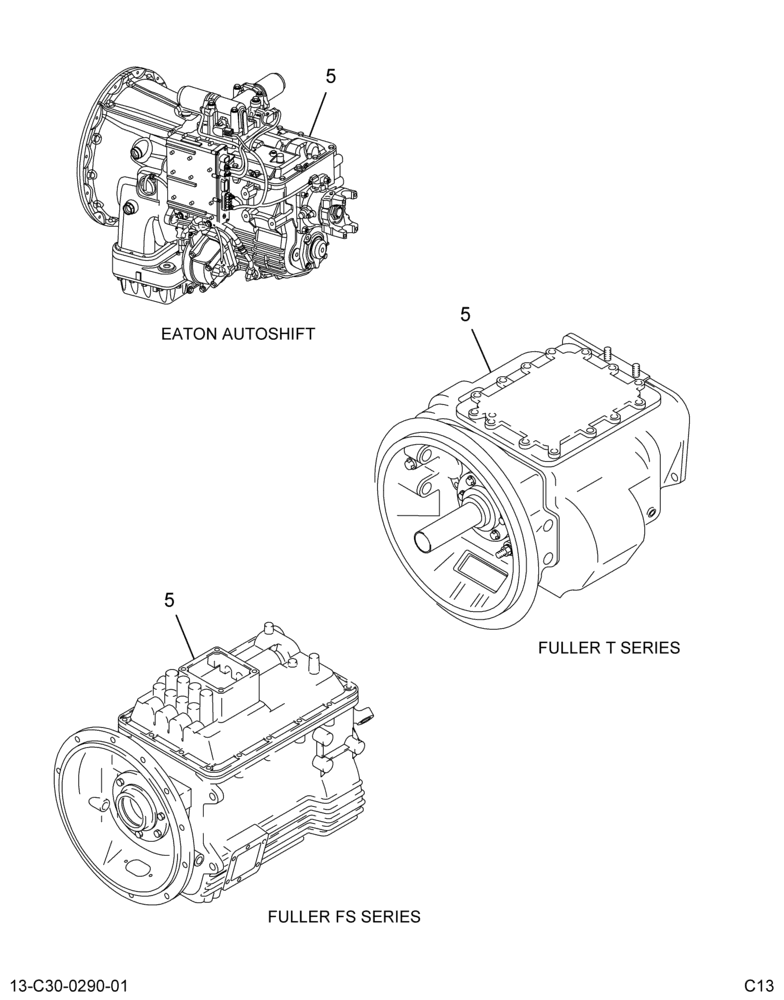 XMSN BASE ASM; EATON 5 & 6 SPD DM3 XMSN
