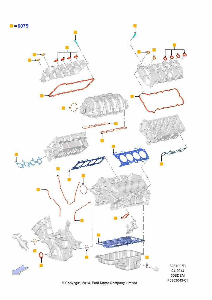 05C - Engine Gasket Kits, MOD 5.0L-4V DOHC SEFI NA; 18/AUG/2014-02/OCT/2017