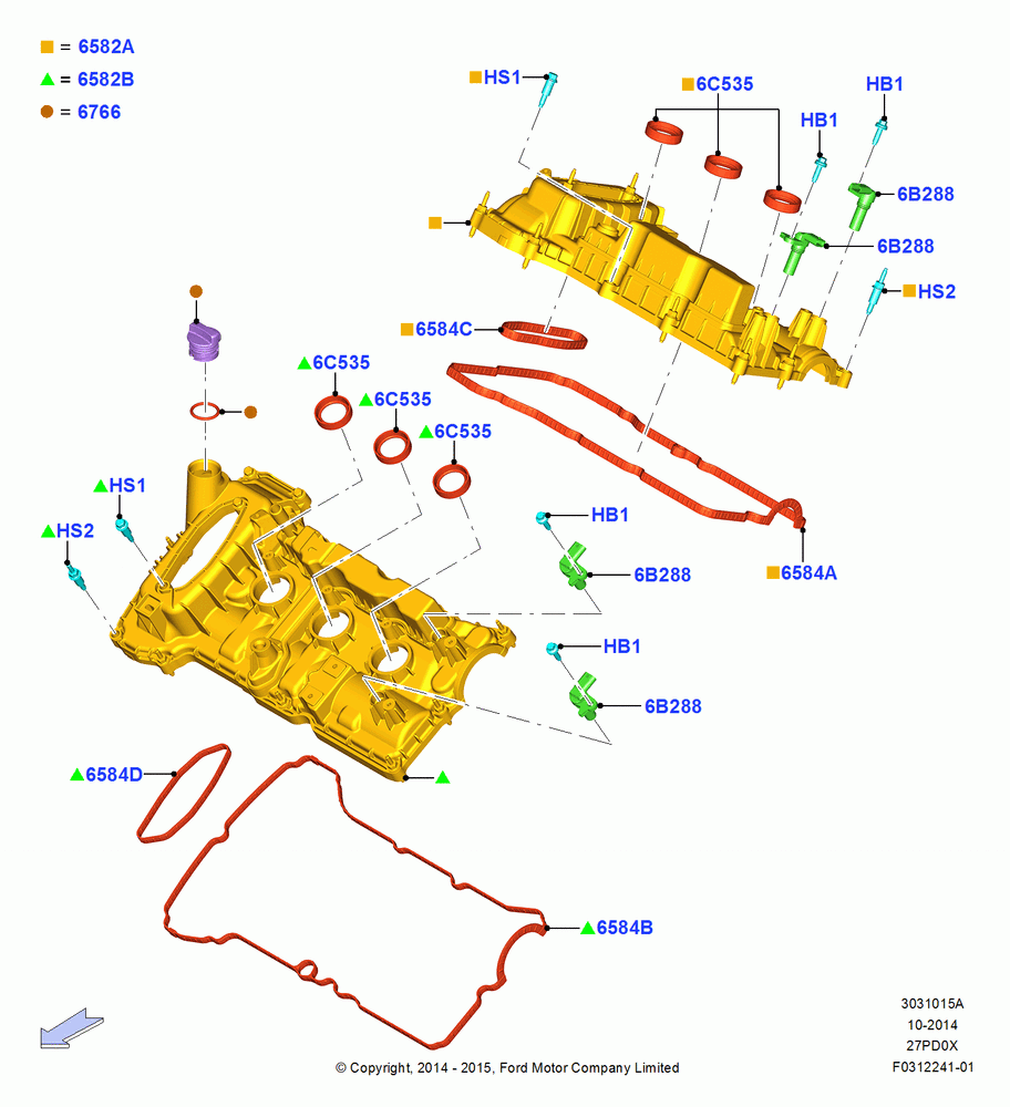 15A - Cylinder Head Cover, 2.7L DOHC 4V DI GT V6 GAS/FFV; 19/JAN/2015