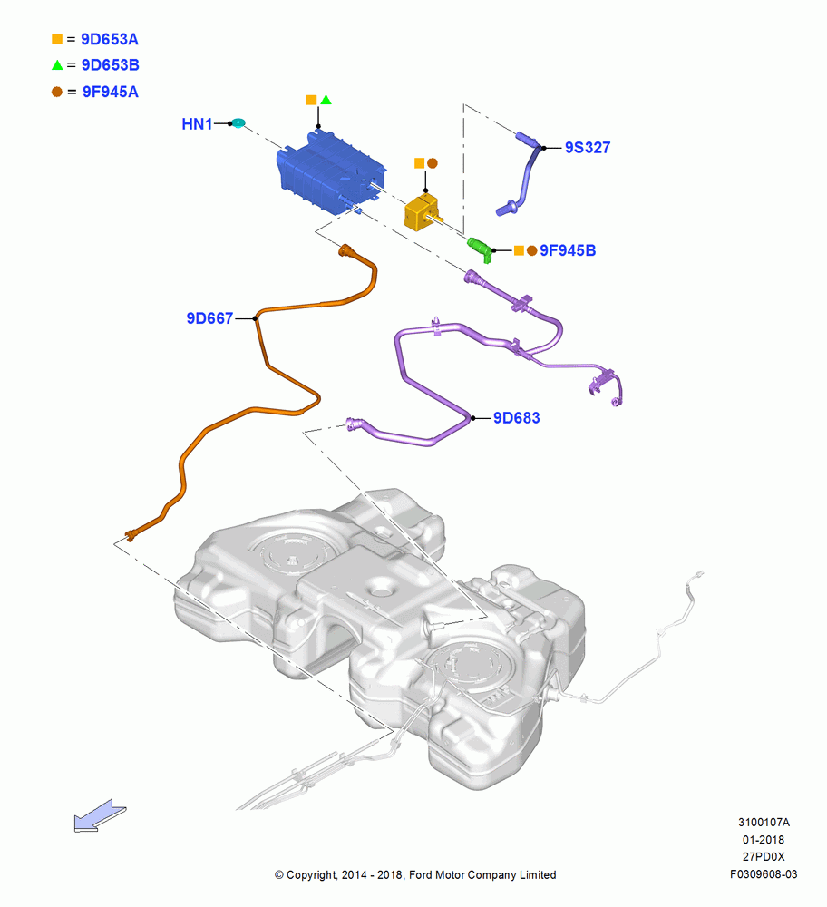 07A - Fuel Vapour System, 2.7L DOHC 4V DI GT V6 GAS/FFV; 19/JAN/2015