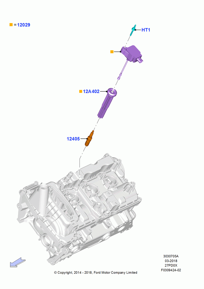 05A - Ignition Coil and Wires/Spark Plugs, 2.7L DOHC 4V DI GT V6 GAS/FFV; 19/JAN/2015