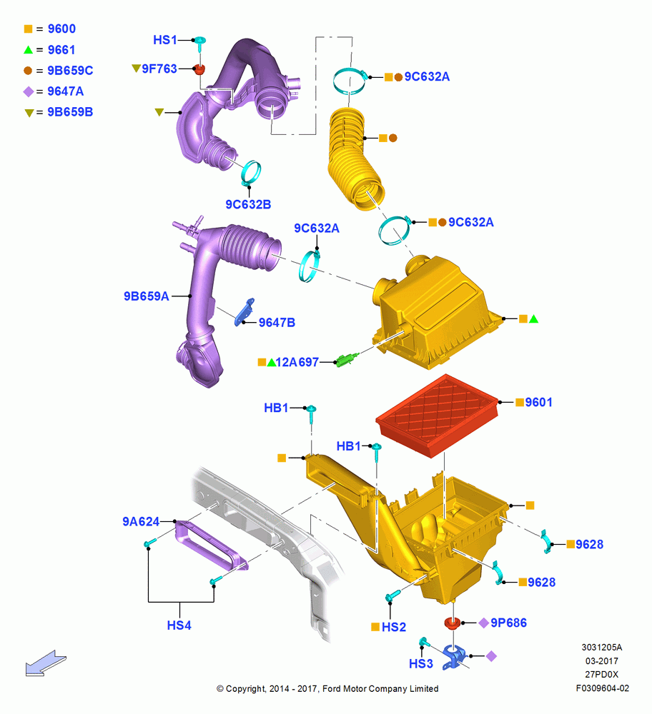 05A - Air Cleaner, 2.7L DOHC 4V DI GT V6 GAS/FFV; 19/JAN/2015