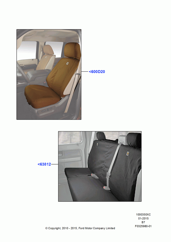 50XC - Accessory Front & Rear Seat Covers, Accessory, With Carharrt Logo; 16/AUG/2010-30/JUN/2017