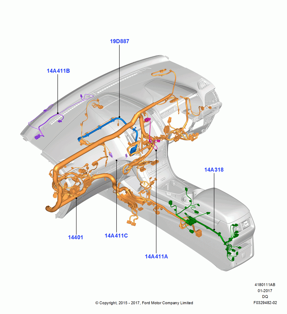 11AB - Wiring - Dash And Floor Console, RHD 4WD (FTD); 15/DEC/2015