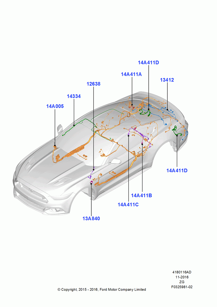 16AD - Wiring - Body And Roof Console, Coupe, Mustang; 30/MAR/2015-02/OCT/2017