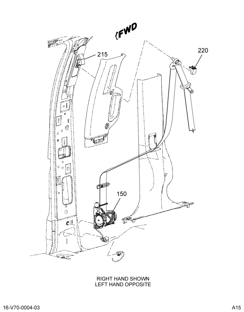 SEAT BELT INSTL; DRIVER 3/3