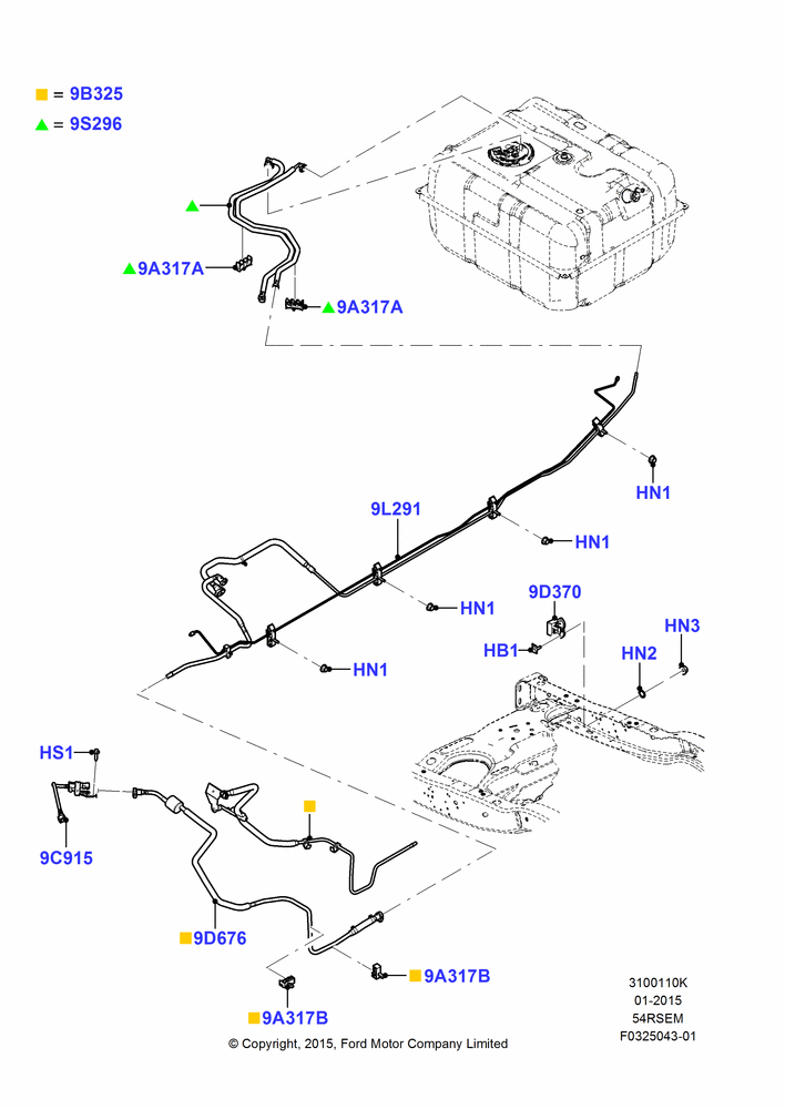 10K - Fuel Lines, 5.4L Modular SOHC V8, With Aft-Of-Axle Fuel Tank; 06/APR/2015