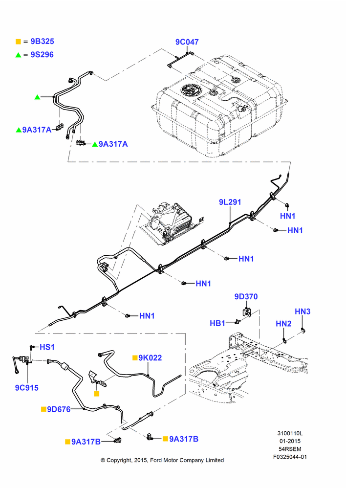 10L - Fuel Lines, 5.4L Modular SOHC V8, Extended Plus Capacity Fuel Tank; 06/APR/2015