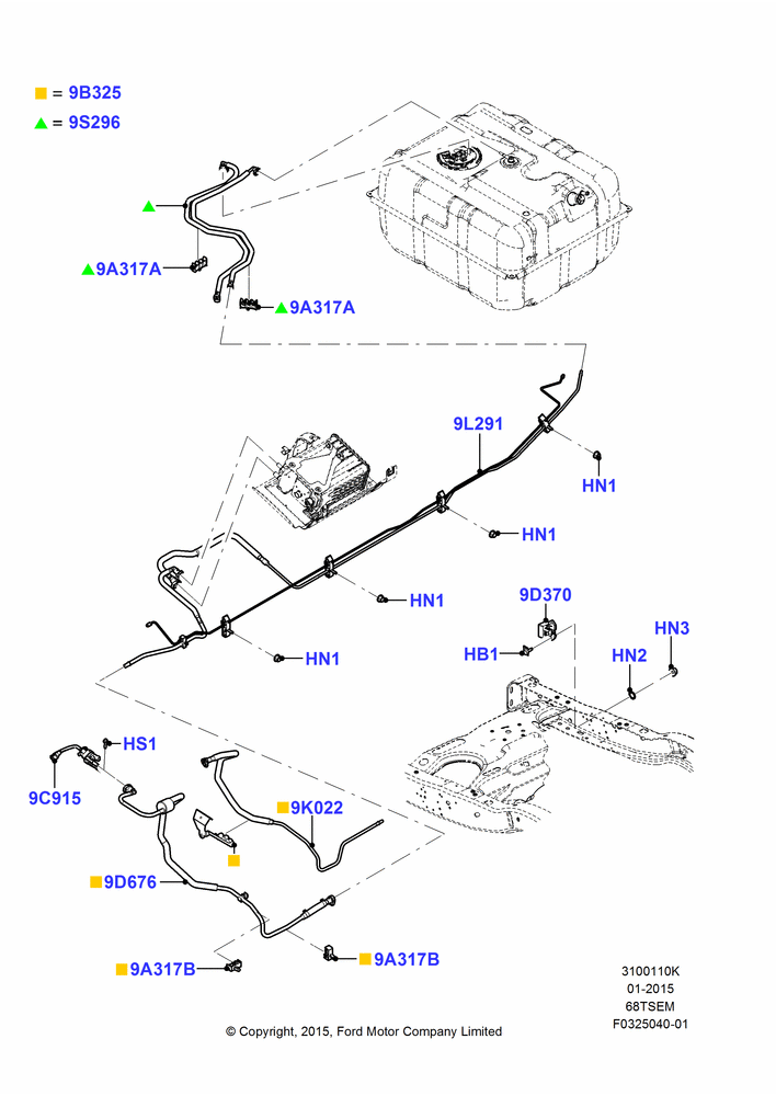 10K - Fuel Lines, 6.8L SOHC EFI NA V10 Gas, Less Special Equipment Package, With Aft-Of-Axle Fuel Tank; 06/APR/2015