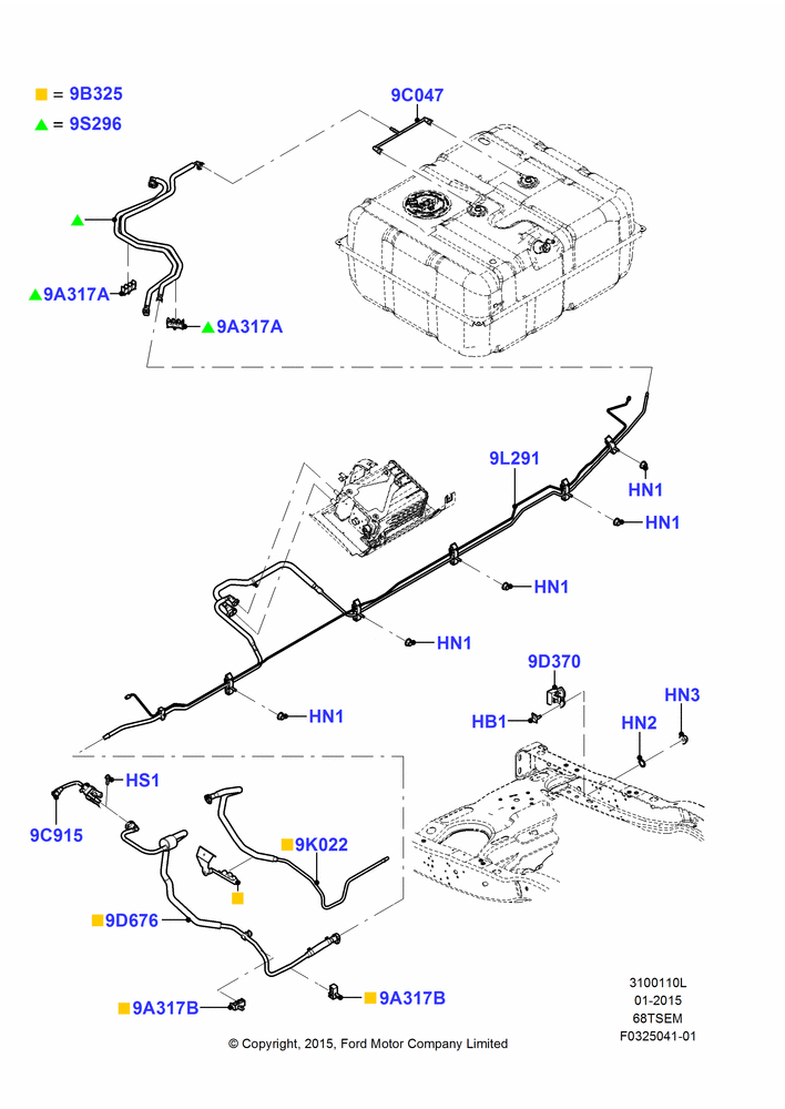 10L - Fuel Lines, 6.8L SOHC EFI NA V10 Gas, Extended Plus Capacity Fuel Tank; 06/APR/2015