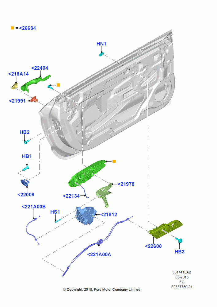 10AB - Front Door Lock Controls, Less Secondary Security System; 30/MAR/2015