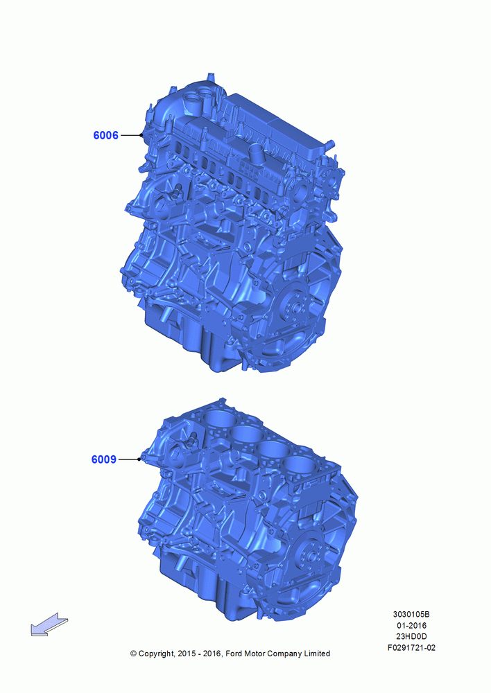 05B - Service Engine and Short Block, 2.3L EcoBoost; 04/MAY/2015-03/MAR/2019