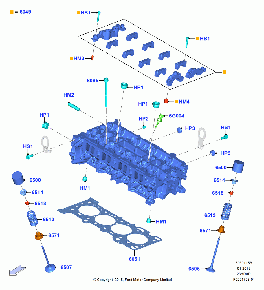 15B - Cylinder Head, 2.3L EcoBoost; 04/MAY/2015-03/MAR/2019