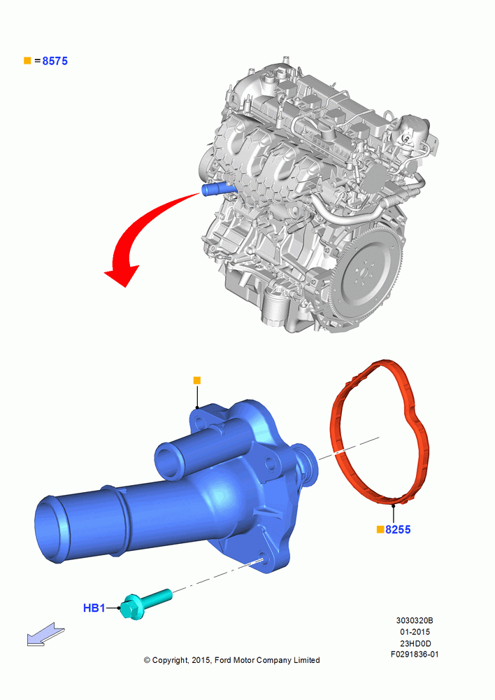 Thermostat/Housing & Related Parts, 2.3L EcoBoost