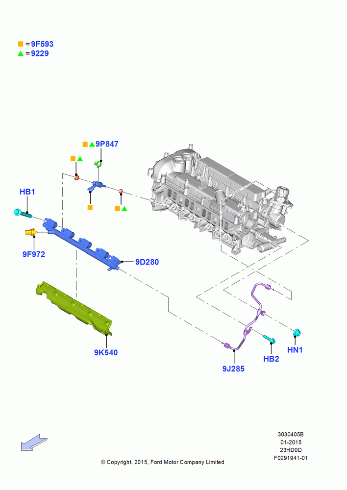 05B - Fuel Injectors and Pipes, 2.3L EcoBoost; 04/MAY/2015-03/MAR/2019