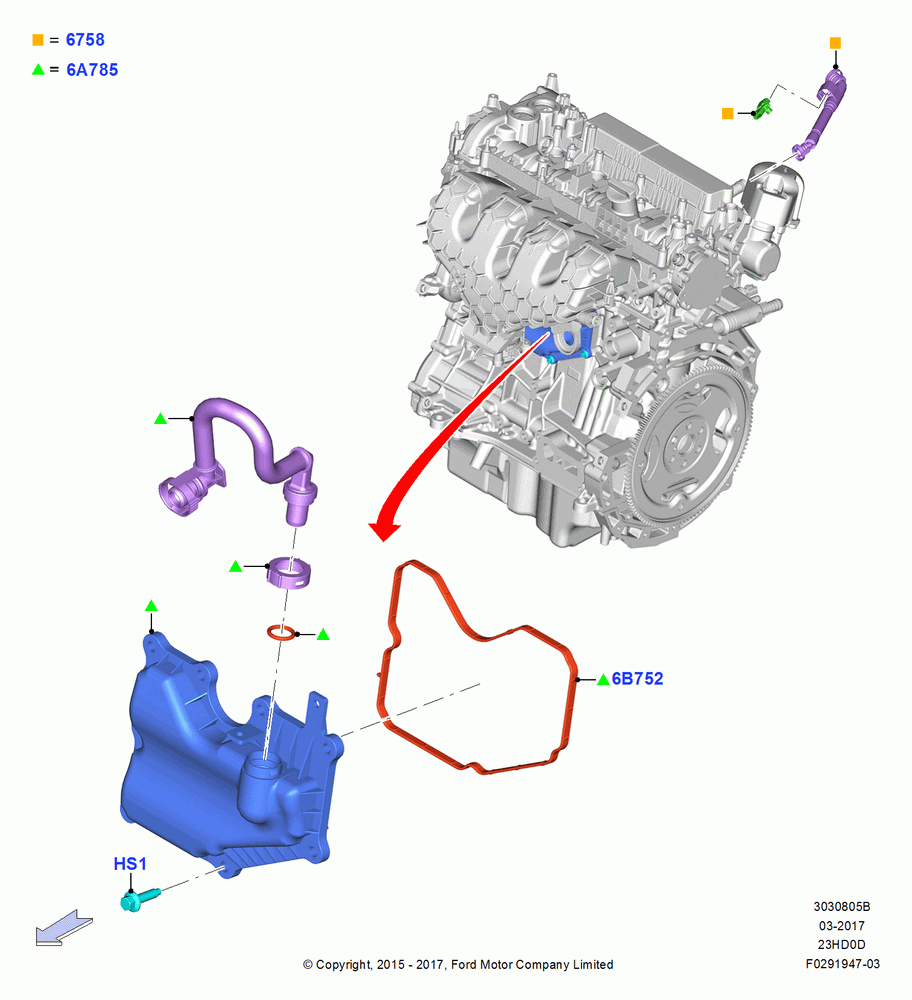 05B - Emission Control - Crankcase, 2.3L EcoBoost; 04/MAY/2015-03/MAR/2019