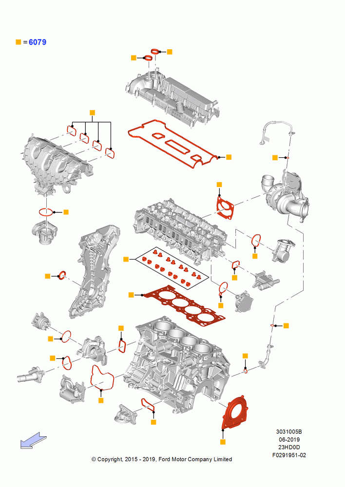05B - Engine Gasket Kits, 2.3L EcoBoost; 04/MAY/2015-03/MAR/2019