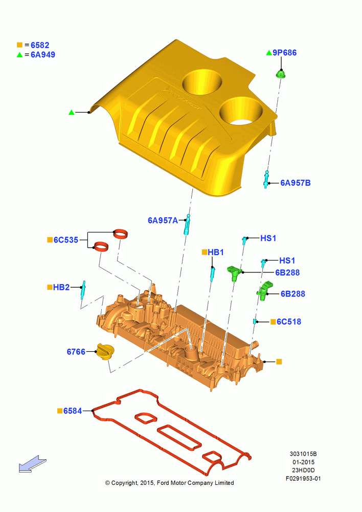 15B - Cylinder Head Cover, 2.3L EcoBoost; 04/MAY/2015-03/MAR/2019