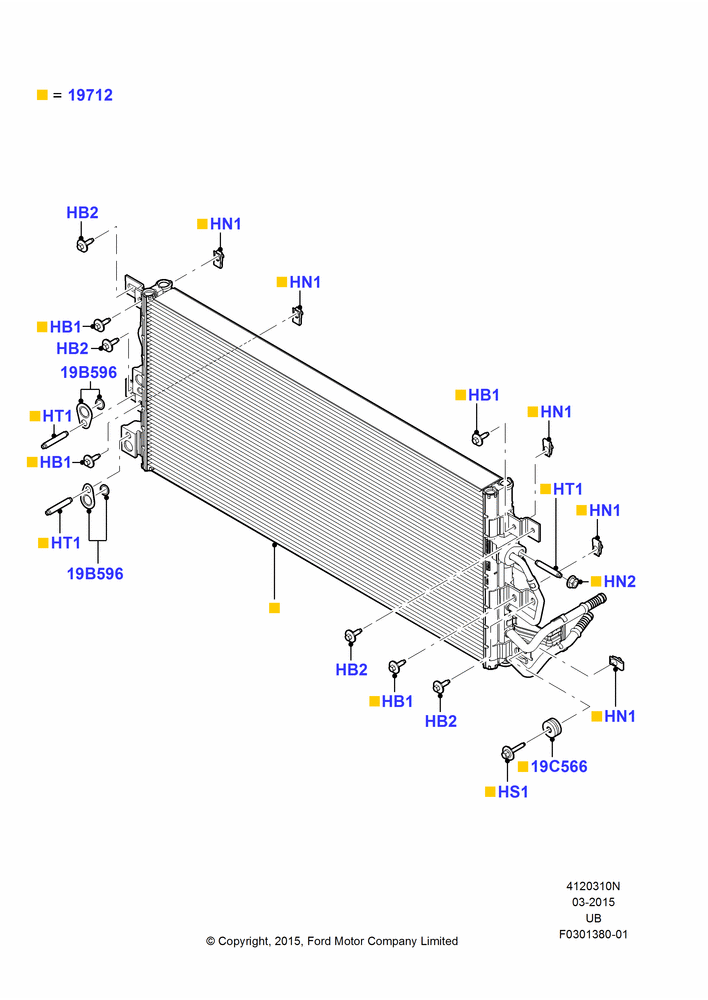 10N - Air Conditioning Condensr/Compressr, 2.3L EcoBoost, Condenser Assy; 04/MAY/2015-03/MAR/2019