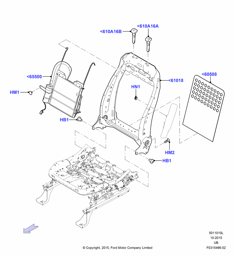 10L - Front Seat Back, Pwr 8-Way Driver Seat Adjust Lvl 2; 04/MAY/2015-03/MAR/2019
