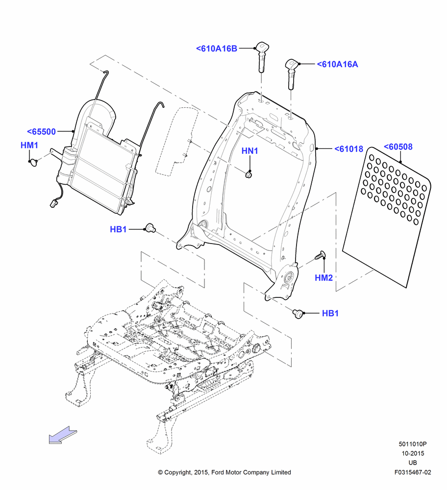 10P - Front Seat Back, Power 8-Way Pass Seat Adj Level 2; 04/MAY/2015-03/MAR/2019