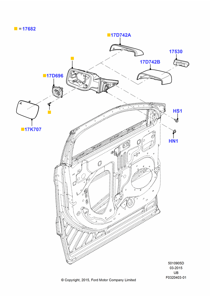 05D - Exterior Rear View Mirror, Police Version; 04/MAY/2015-03/MAR/2019