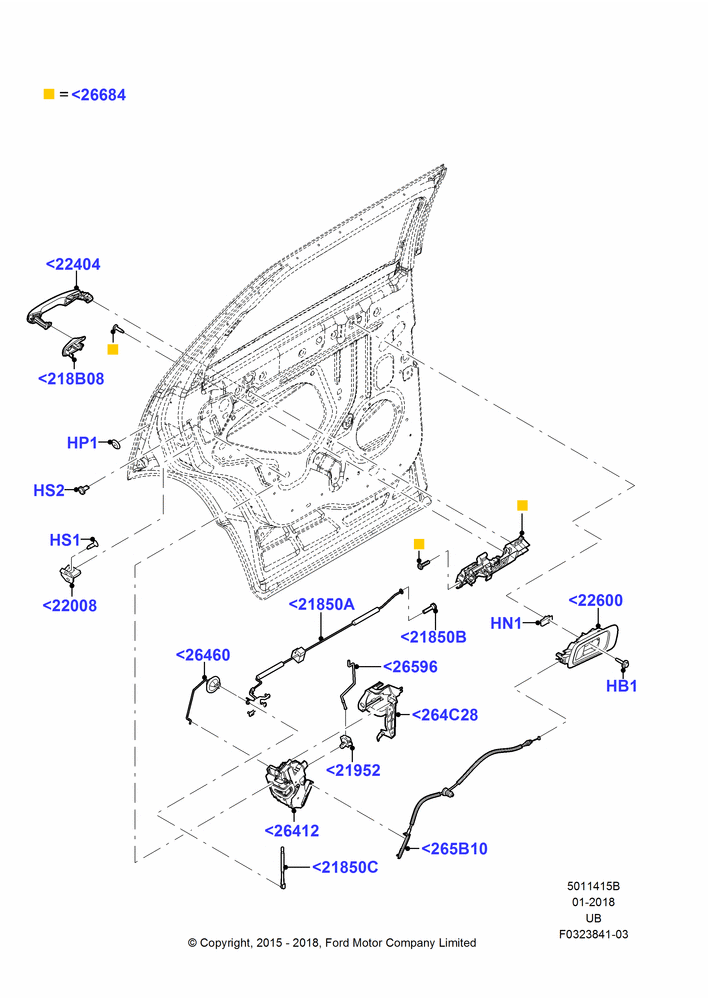 15B - Rear Door Lock Controls; 04/MAY/2015-03/MAR/2019