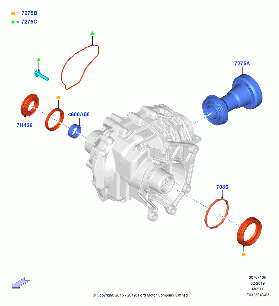 10H - Transfer Drive Components, 4WD, 2.3L EcoBoost, Trans Power Takeoff Package; 04/MAY/2015-03/MAR/2019