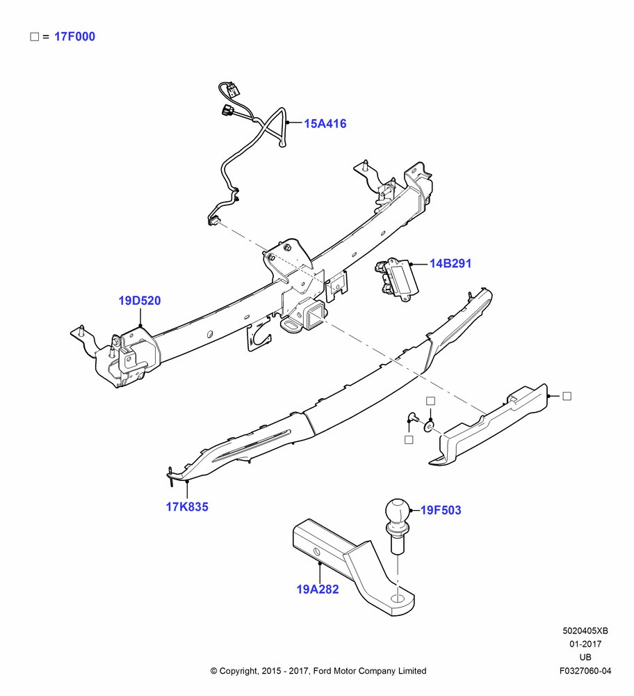 05XB - Tow Bar, Accessory; 04/MAY/2015-06/JUN/2016
