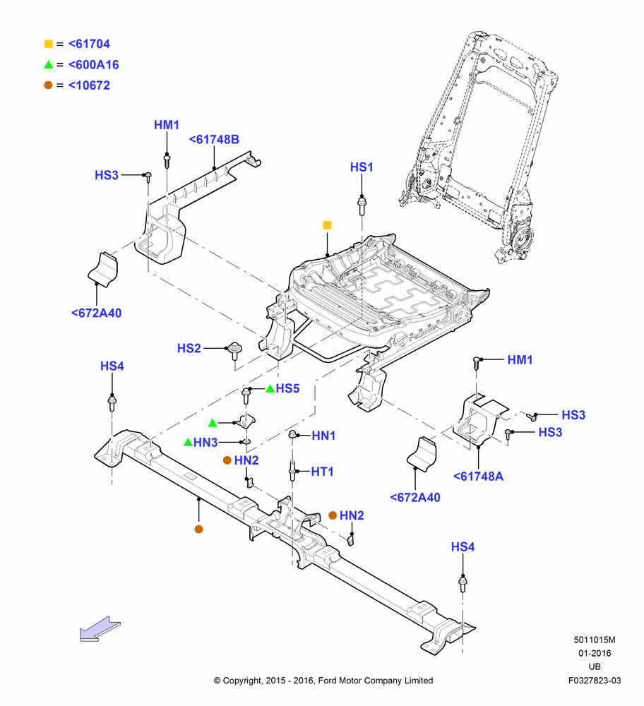 15M - Front Seat Base, With Pass. 2 Way Manual Seat Adjust, Police Version; 04/MAY/2015-03/MAR/2019