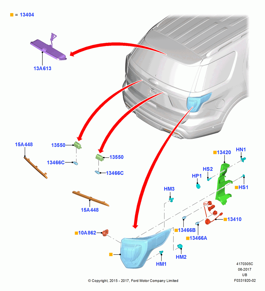Схема установки 3M7Z-13466-A
