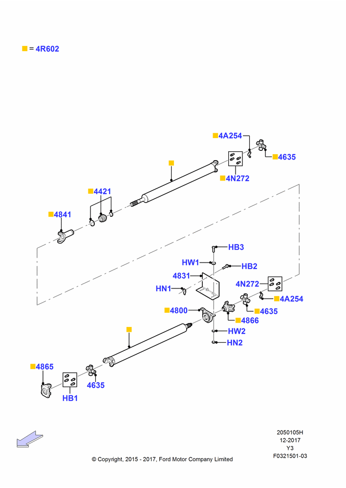 05H - Drive Shaft - Rear Axle Drive, 158"/4013MM Wheelbase; 01/JUN/2015-06/JAN/2020