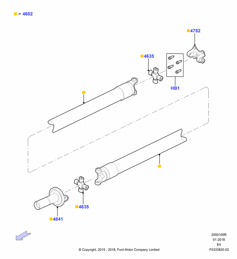 05R - Drive Shaft - Rear Axle Drive, 138"/3505MM Wheelbase, 1 Piece Driveshaft; 06/APR/2015
