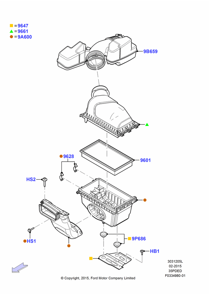 05L - Air Cleaner, 3.5L Cyclone V6 Petrol TIVCT; 04/MAY/2015-03/MAR/2019